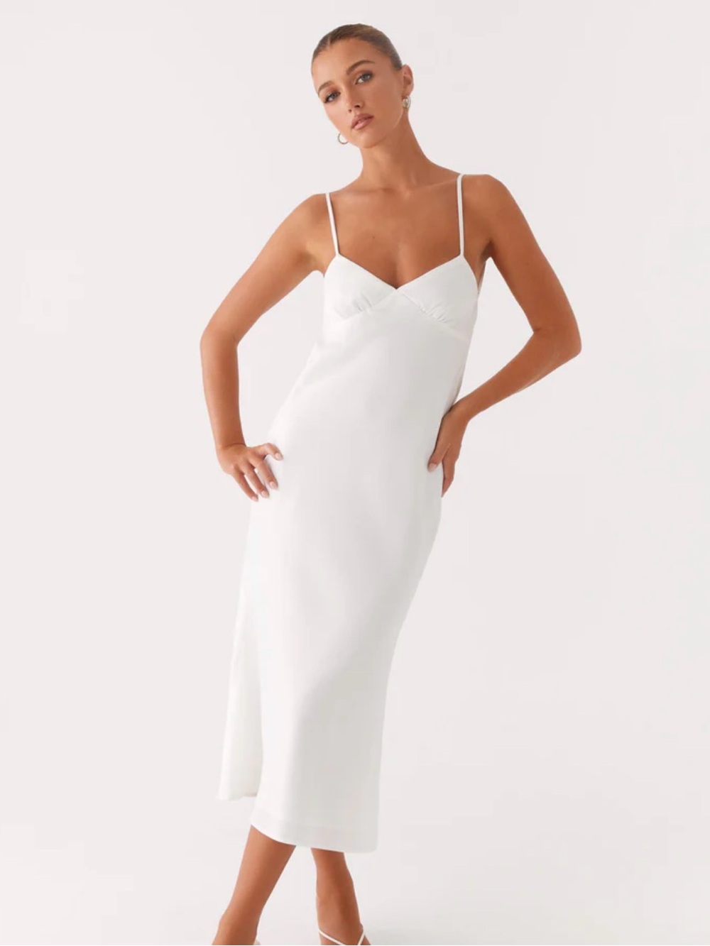 Peppermayo White Slip Midi Dress - Picture 2 of 6